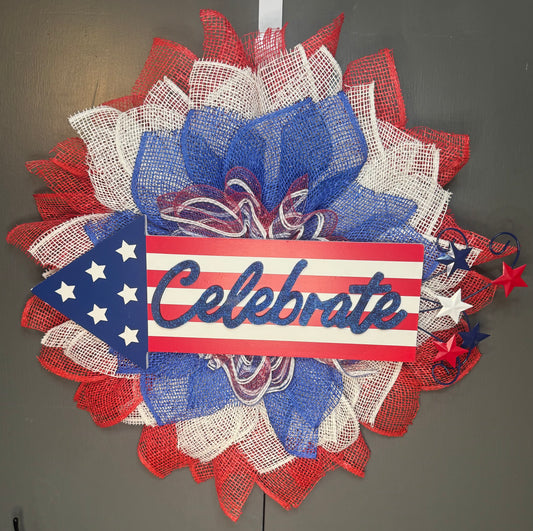 4th of July/Patriotic Flower Wreath #2