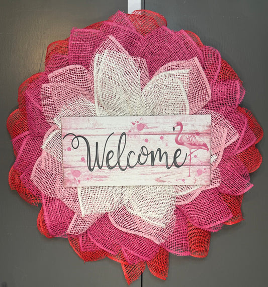 Flamingo Flower Wreath
