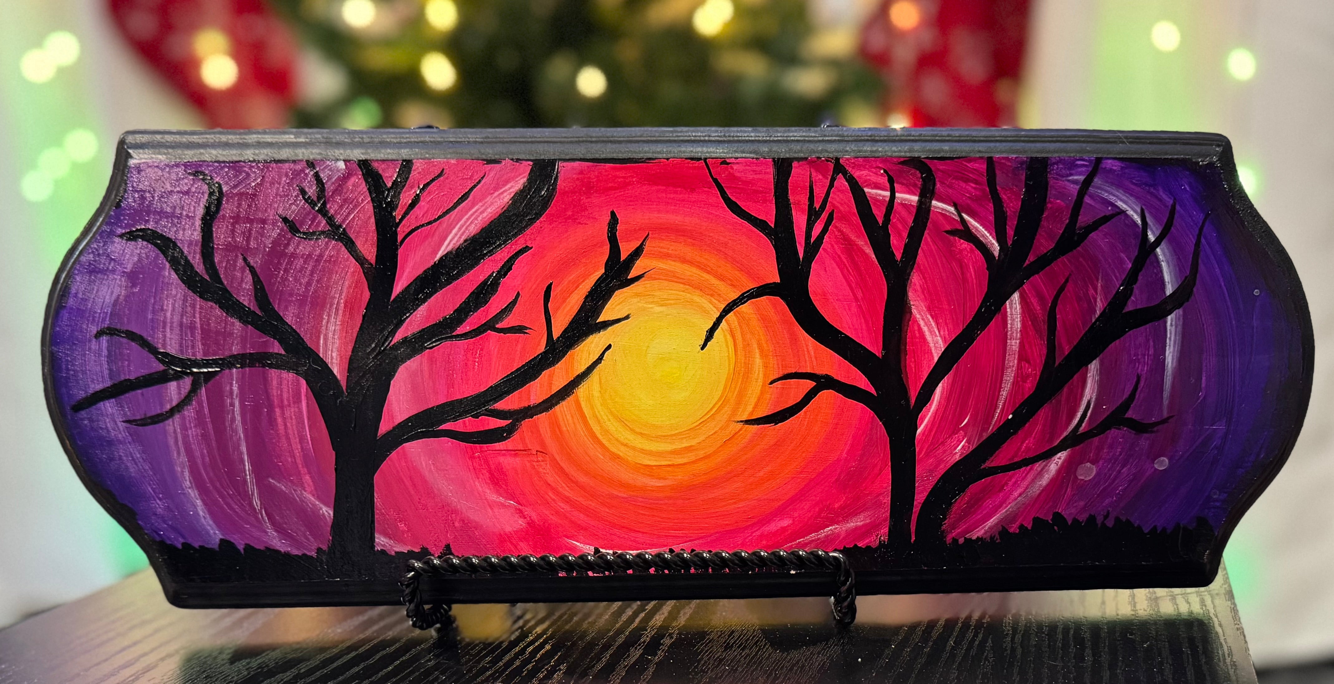 Fall Sunset Silhouette Plaque – Mrs. Acme Decorations