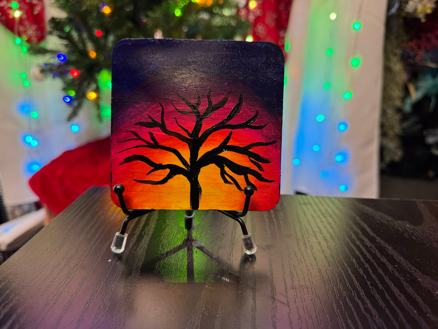 Tree of Death Sunset Silhouette Coaster