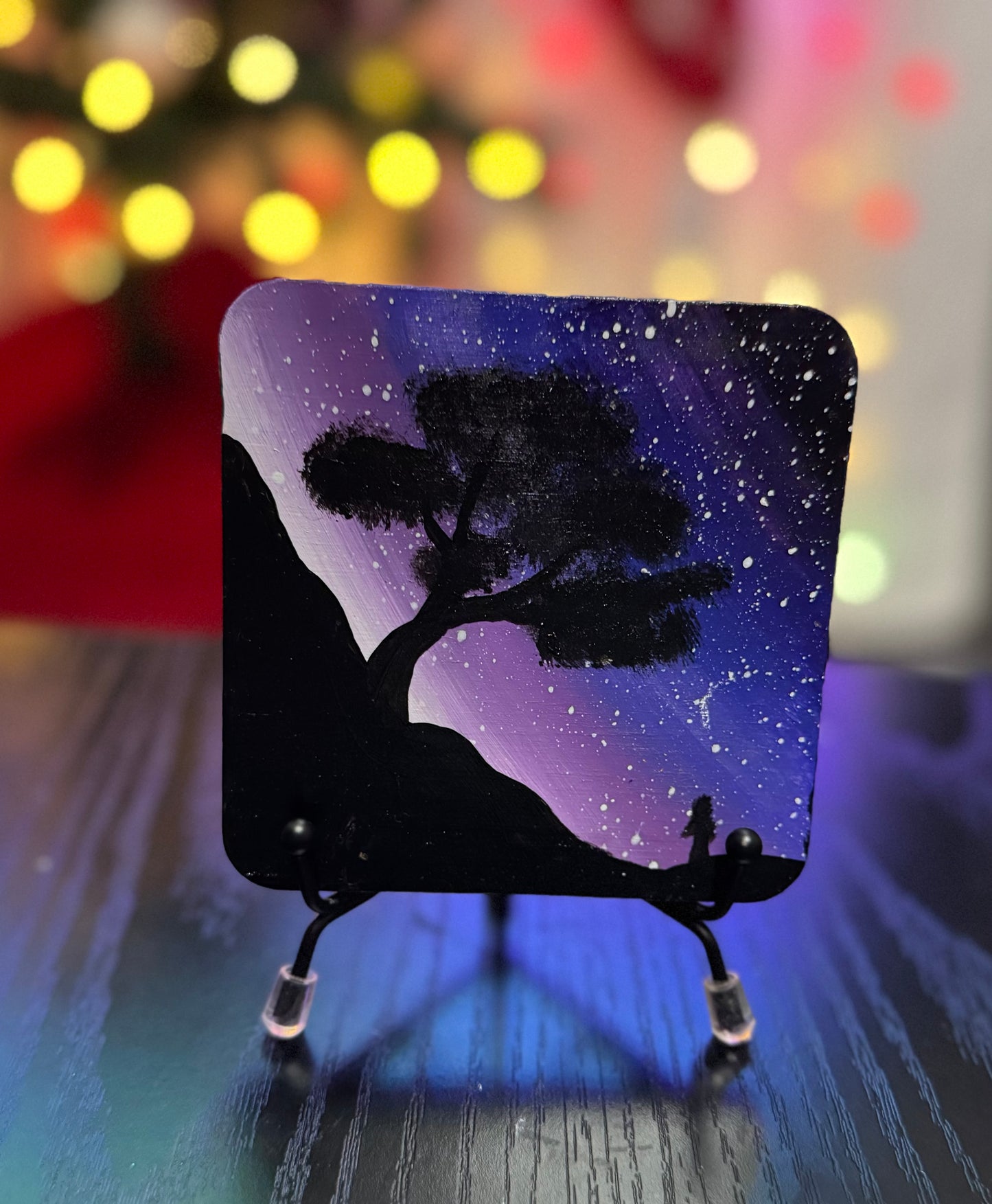 Night Sky Silhouette Coaster