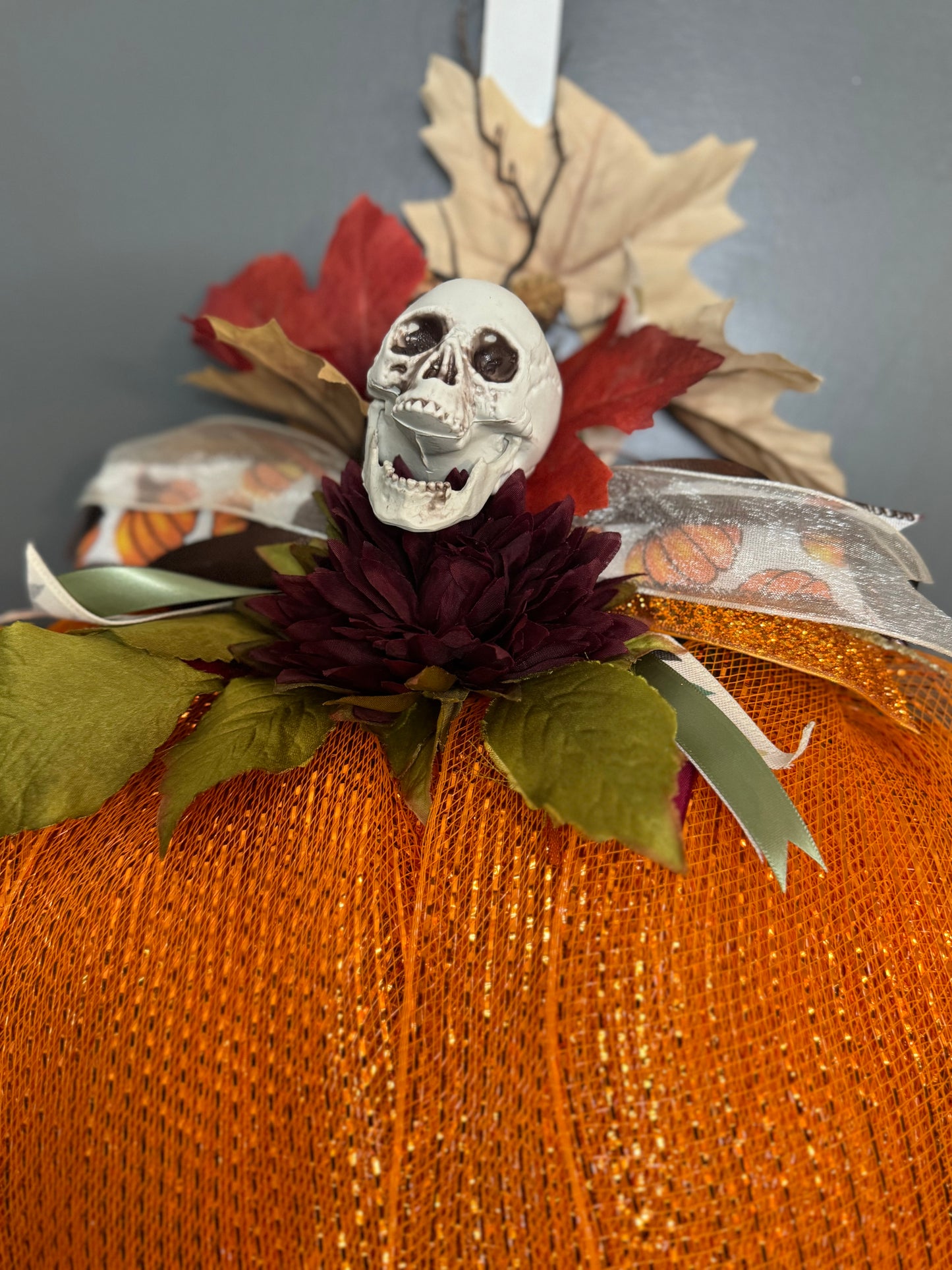Skull Pumpkin Wreath