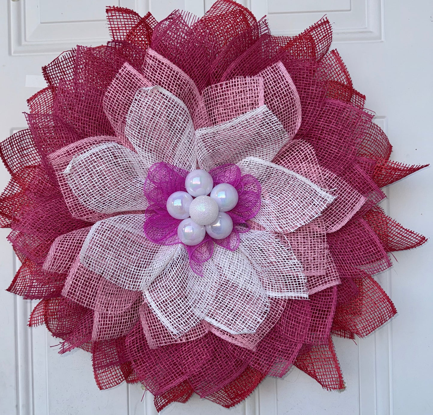 Pink & White Flower Wreath